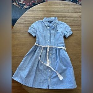 Ralph Lauren Light Blue Shirt Dress with cream Belt size 7